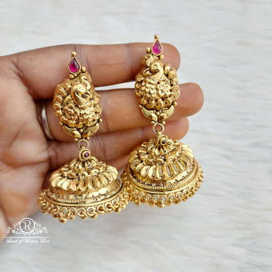 silver peacock jhumkas-s659 92.5 silver ramala jewelry / ramala collections