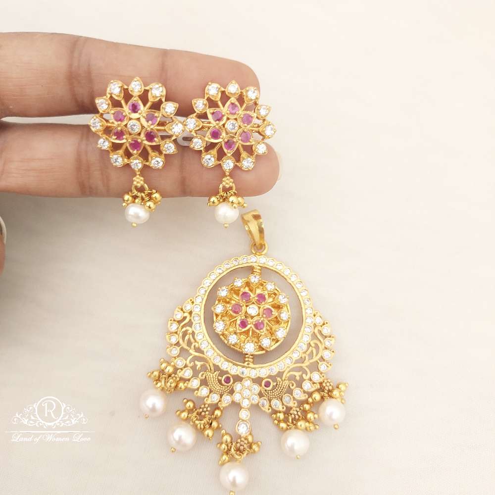 Silver CZ-Stones Double Side Locket-M114