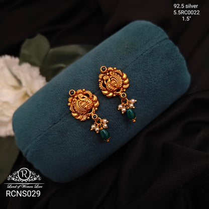 earrings silver peacock design earrings -rcns029 92.5 silver ramala jewelry / ramala collections
