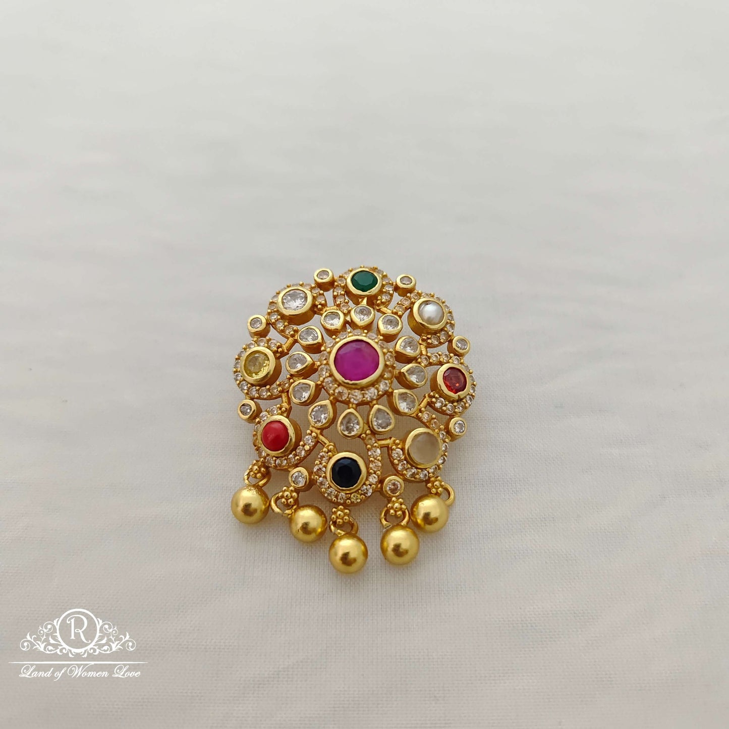 Silver navaratna pendant -RCC253