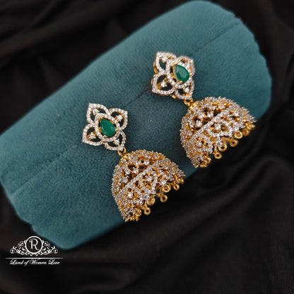 earrings 92.5 silver simple and cute diamond replica earrings with hangings option-rcm275 92.5 silver ramala jewelry / ramala collections
