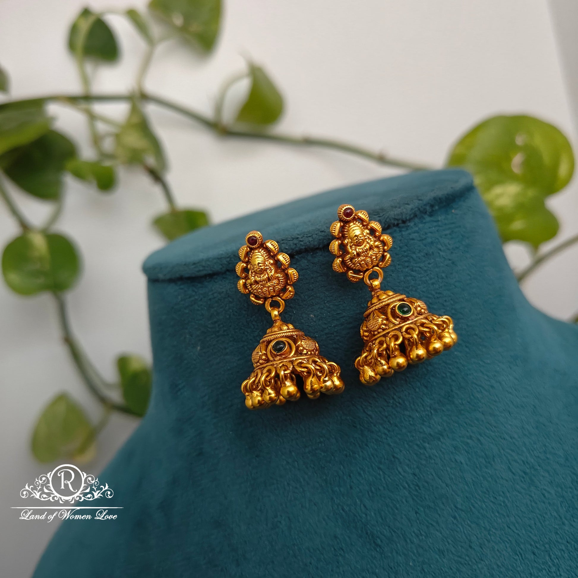 earrings silver lakshmi devi design earrings -rcns025 92.5 silver ramala jewelry / ramala collections