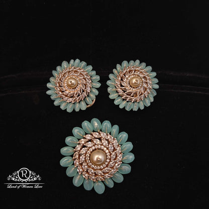 Mint coloured Silver Pendant-RC94-187M02