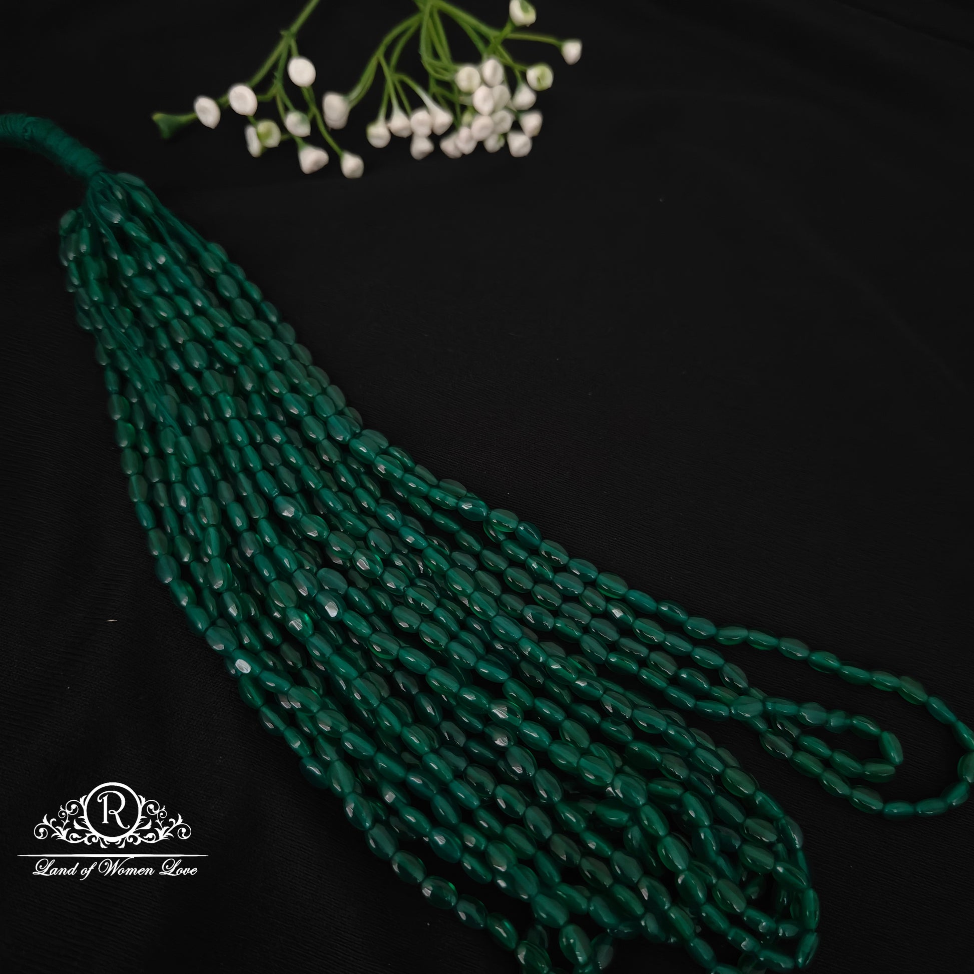 beautiful emrald american onex beads-rcmj236 92.5 silver ramala jewelry / ramala collections