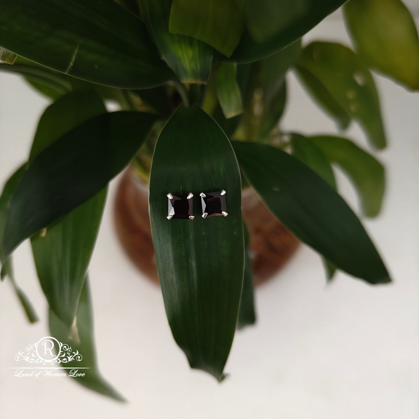 earrings 92.5 silver simple and cute earrings - rchs52-4 92.5 silver ramala jewelry / ramala collections