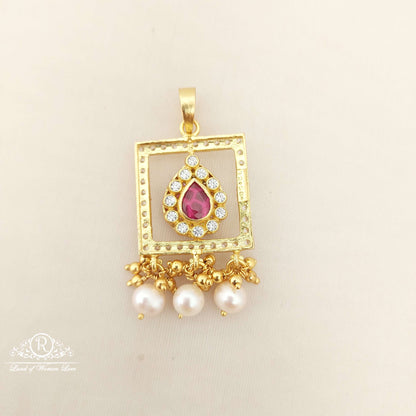 Silver White Stones Double Side Locket-M176