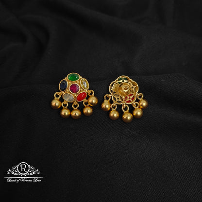 Silver navaratna earrings -RCCP276