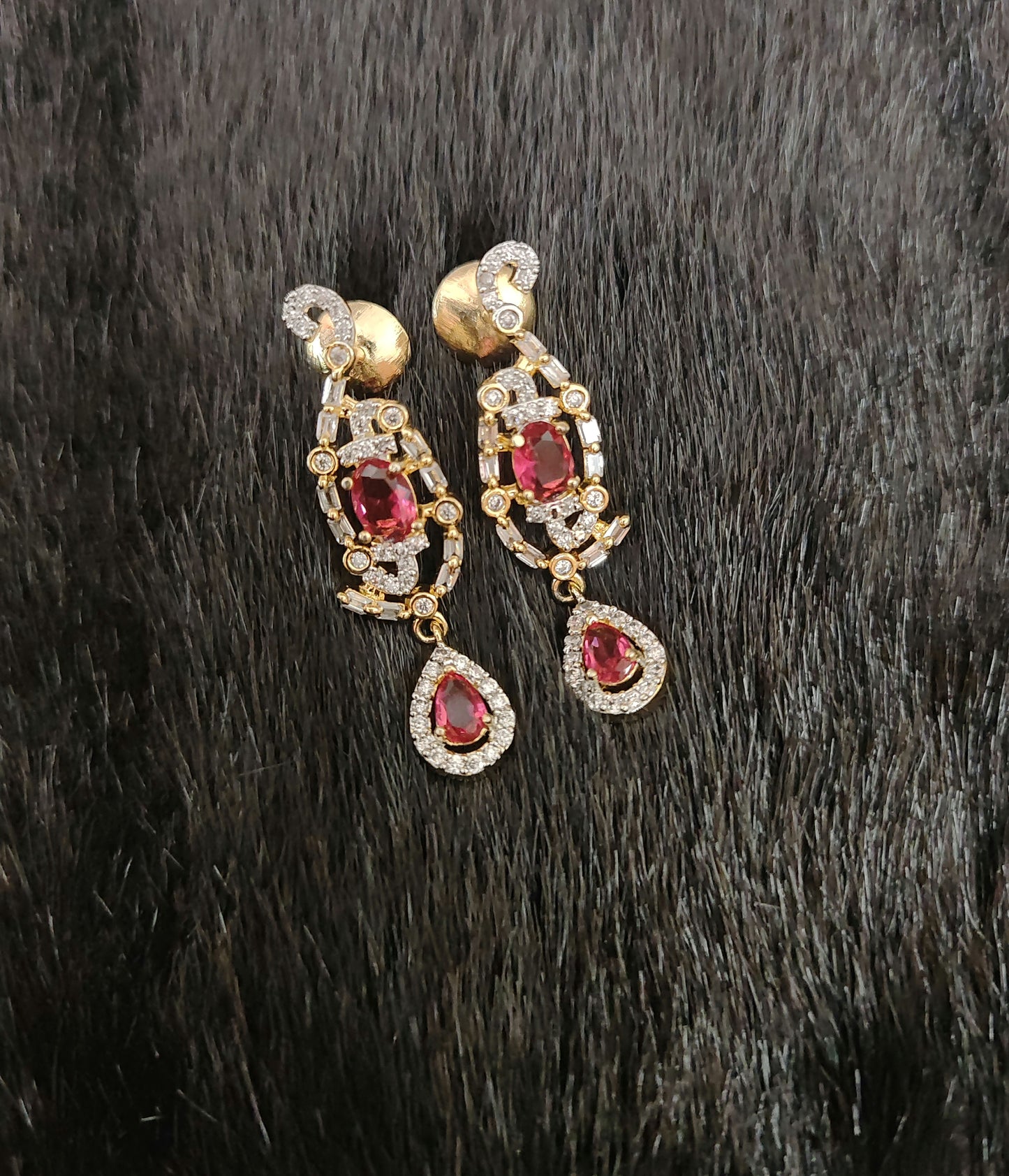 Silver CZ- Stones Earrings-JR206