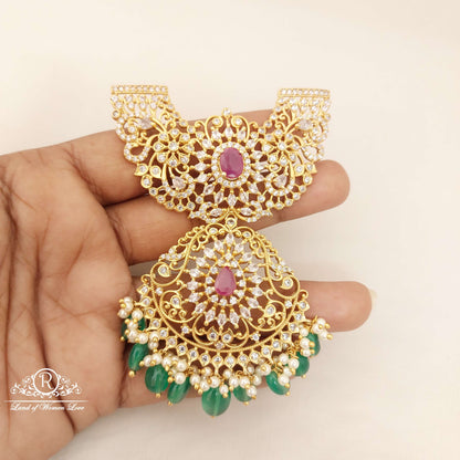 Silver CZ- White Stones Earrings With Locket-D027D028