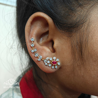 92.5 silver simple and Cute diamond replica earcuffs -RCSD17-1
