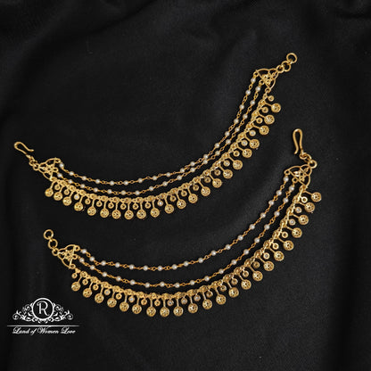 Silver diamond finishing earchains -RCCP270