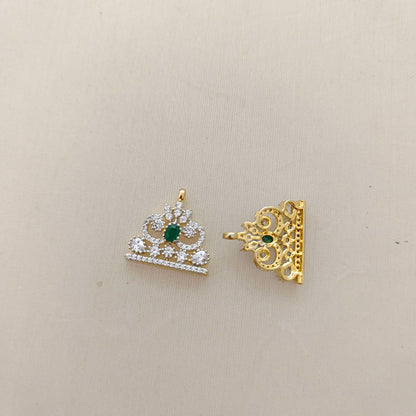 Silver CZ-stone side lockets - RCD308