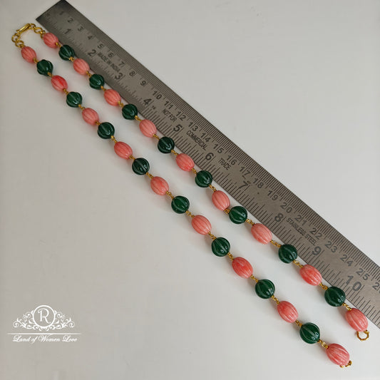 92.5 Silver Pumpkin beads Mala-RCJR768