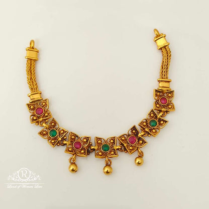 silver flower design chocker-rc87-60p16 92.5 silver ramala jewelry / ramala collections