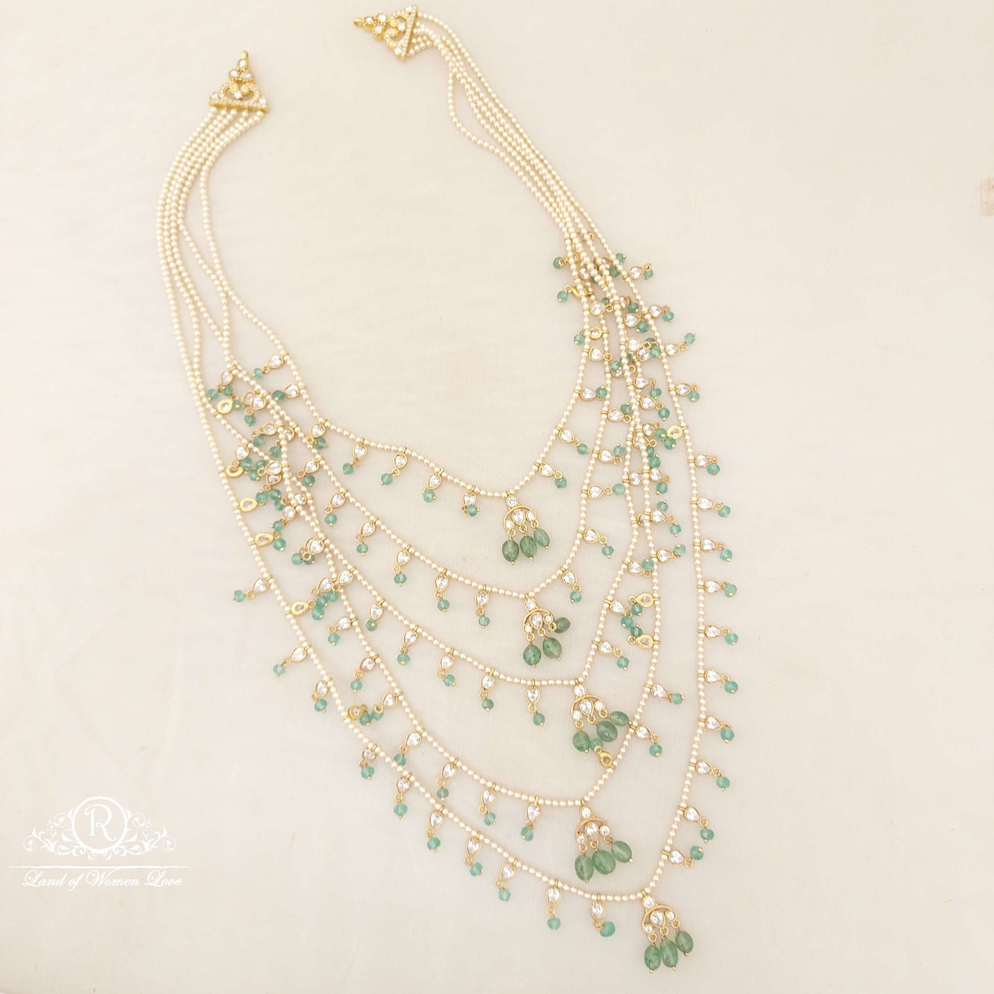 Silver Pearls Rani Haram-H081