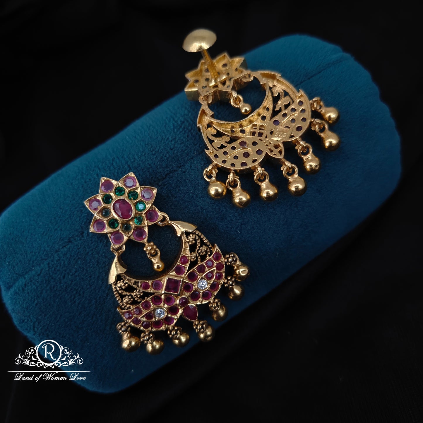 92.5 Silver Beautiful Chandbali earrings-RCL60