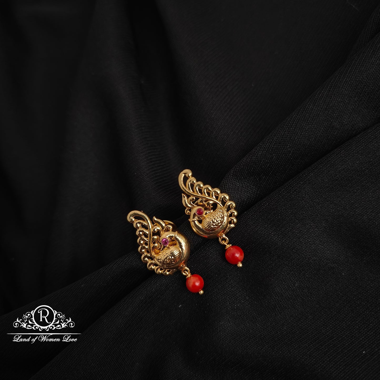 earrings 92.5 silver peacock design earrings-rck266 92.5 silver ramala jewelry / ramala collections