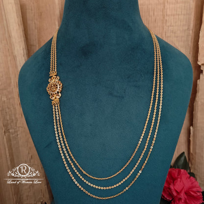 haram 92.5 silver lakshmi devi locket chandra haram - rch974 92.5 silver ramala jewelry / ramala collections