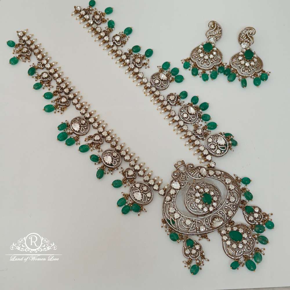 Silver Victorian Moissanite Design Earrings-RCZ35