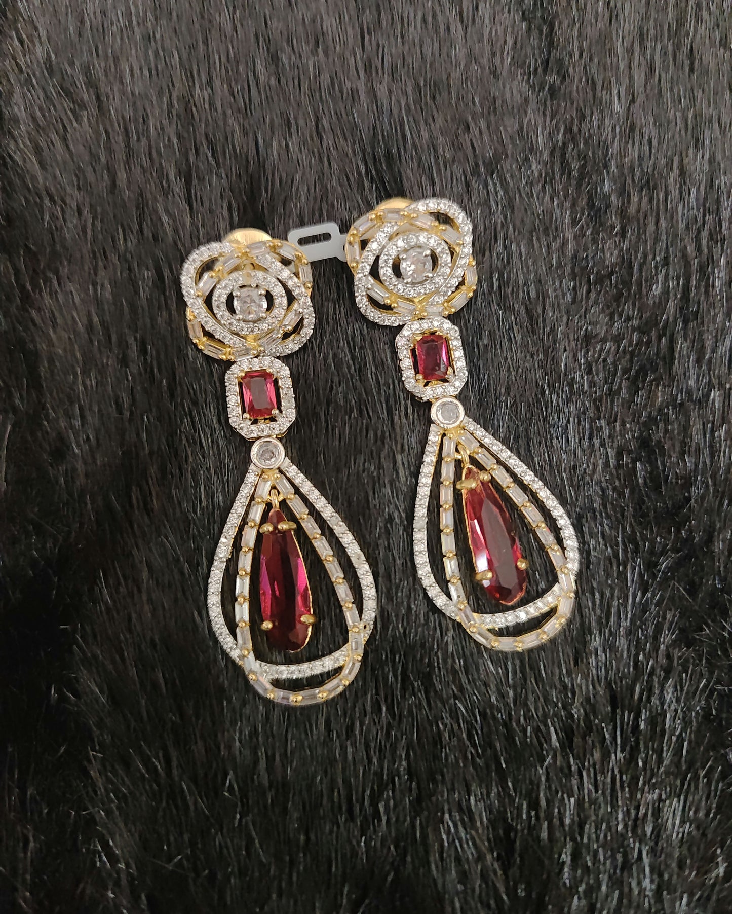 earrings silver cz- stones earrings-jr203 cz 92.5 silver ramala jewelry / ramala collections