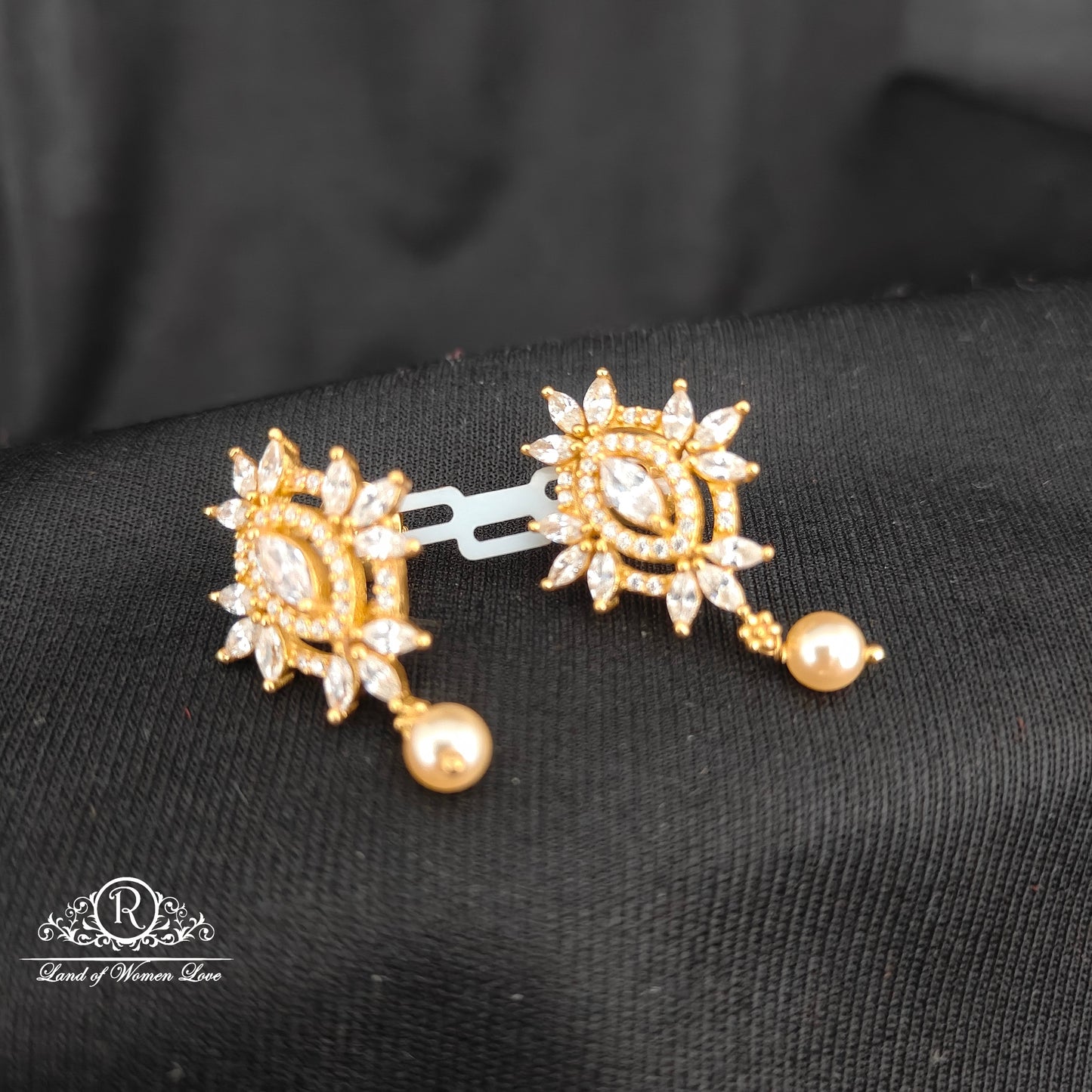 earrings silver earrings -rcm388 cz 92.5 silver ramala jewelry / ramala collections