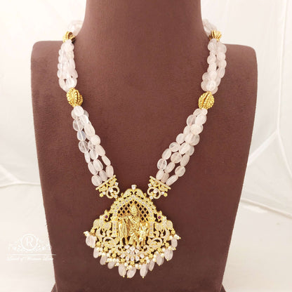 Silver Real Beads Haram with Earrings-S803804