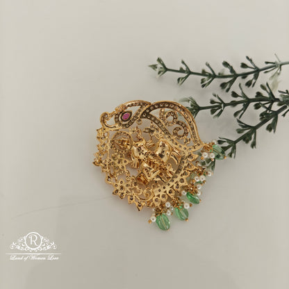 Lord Krishna Design Silver Pendant-RCH705