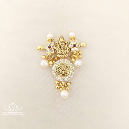 silver lakshmi devi with pearls locket-m192 92.5 silver ramala jewelry / ramala collections