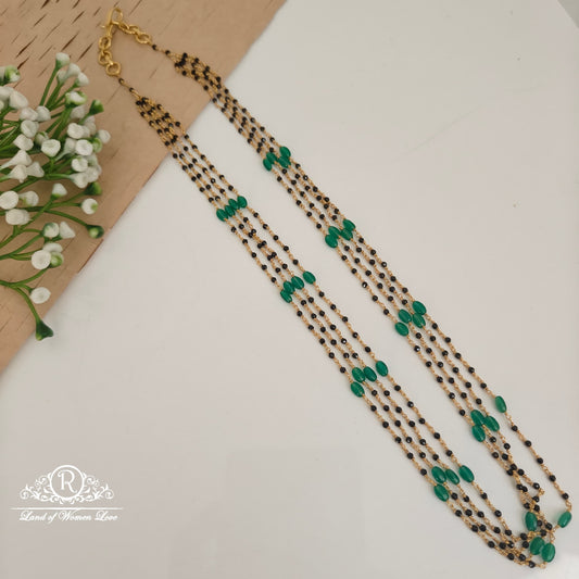 92.5 silver simple and cute black beads - rcnj031 92.5 silver ramala jewelry / ramala collections