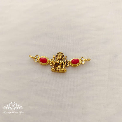 silver lakshmi devi coral locket -rcm594 coral 92.5 silver ramala jewelry / ramala collections