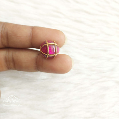 Silver Kundan Gold Ball-SA477