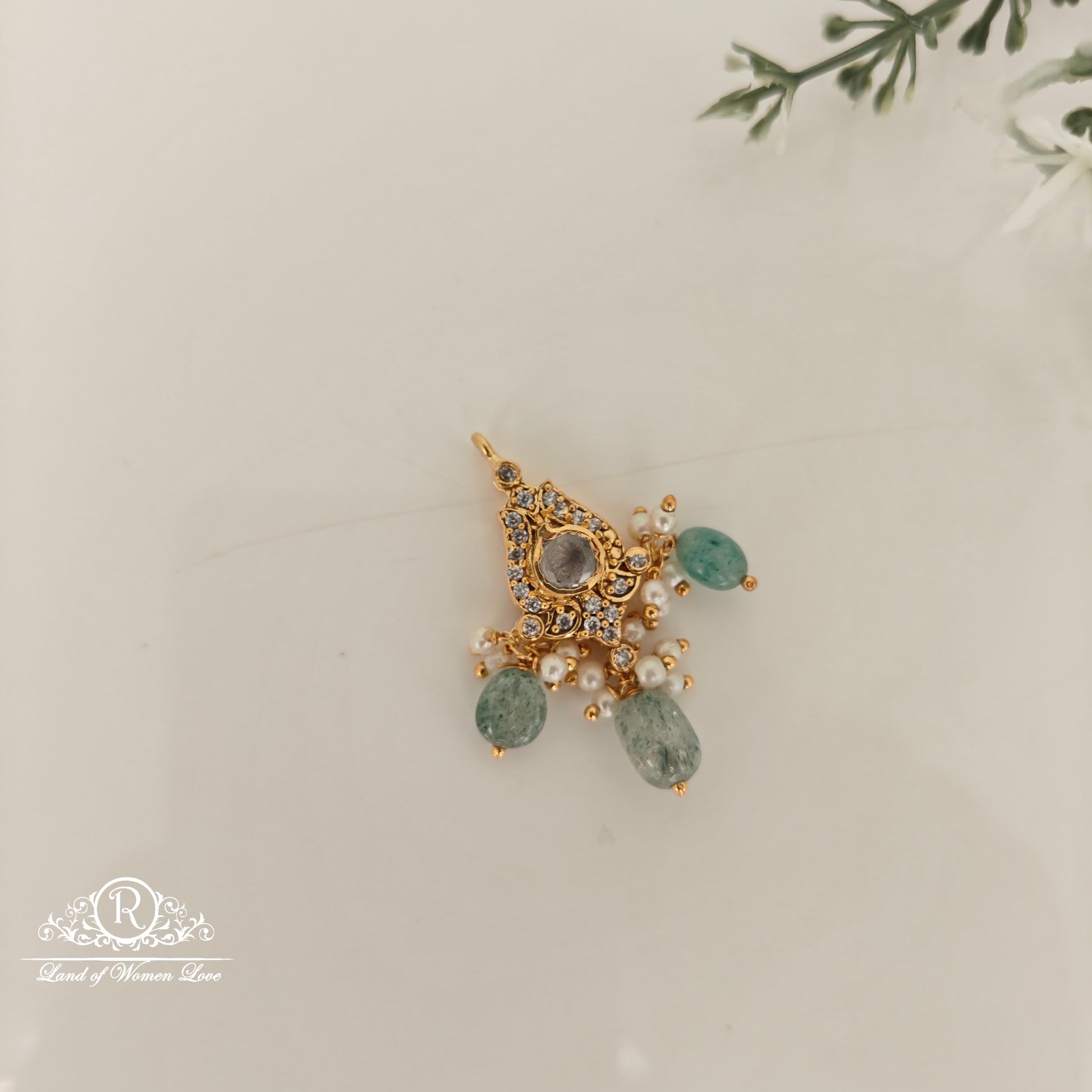 pendant cz- stones silver pendant-rch708 cz 92.5 silver ramala jewelry / ramala collections