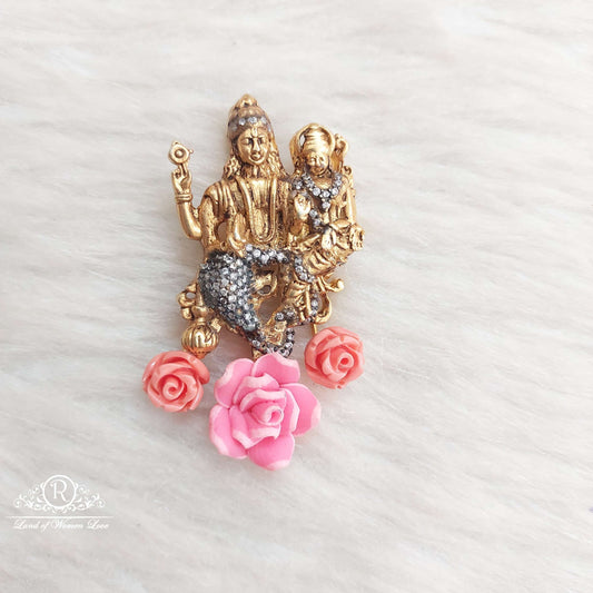 silver black cz-shiva parvathi locket-s773 cz 92.5 silver ramala jewelry / ramala collections