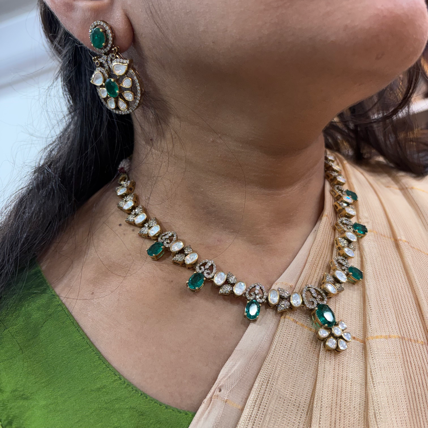 earrings 92.5 silver simple and cute necklace with earrings set -rcrs1rcrs21 92.5 silver ramala jewelry / ramala collections