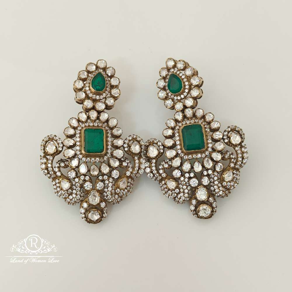 earrings silver moissanite design earrings-rcm782 moissanite 92.5 silver ramala jewelry / ramala collections