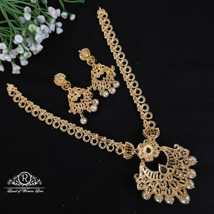 Silver simple and Cute necklace with earrings -RCDS0056