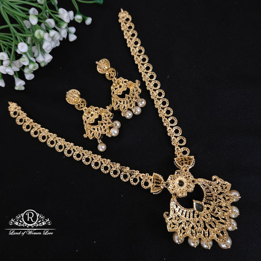 Silver simple and Cute necklace with earrings -RCDS0056