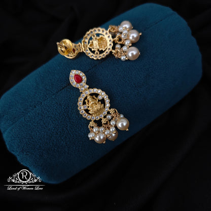 92.5 silver simple and Cute earrings with hangings &Lakshmi Devi Design-RCM371