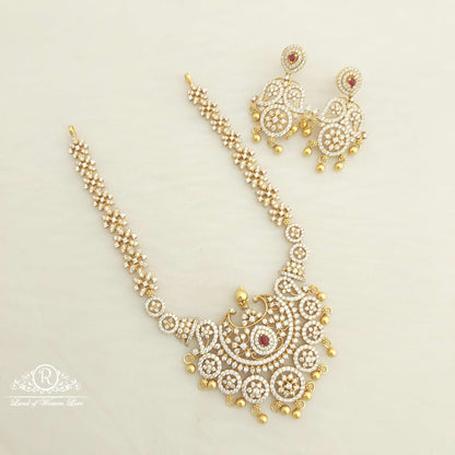 earrings silver cz- necklace with earrings-c097c104 cz 92.5 silver ramala jewelry / ramala collections