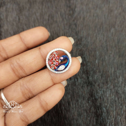 Silver Peacock Design Finger Ring-SS69
