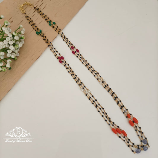 92.5 silver simple and cute black beads - rcnj029 92.5 silver ramala jewelry / ramala collections