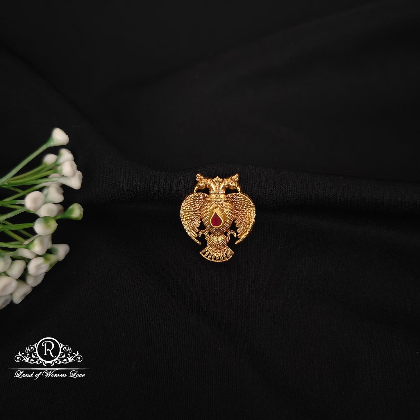 92.5 silver simple and cute side brochure - rcjr061 92.5 silver ramala jewelry / ramala collections