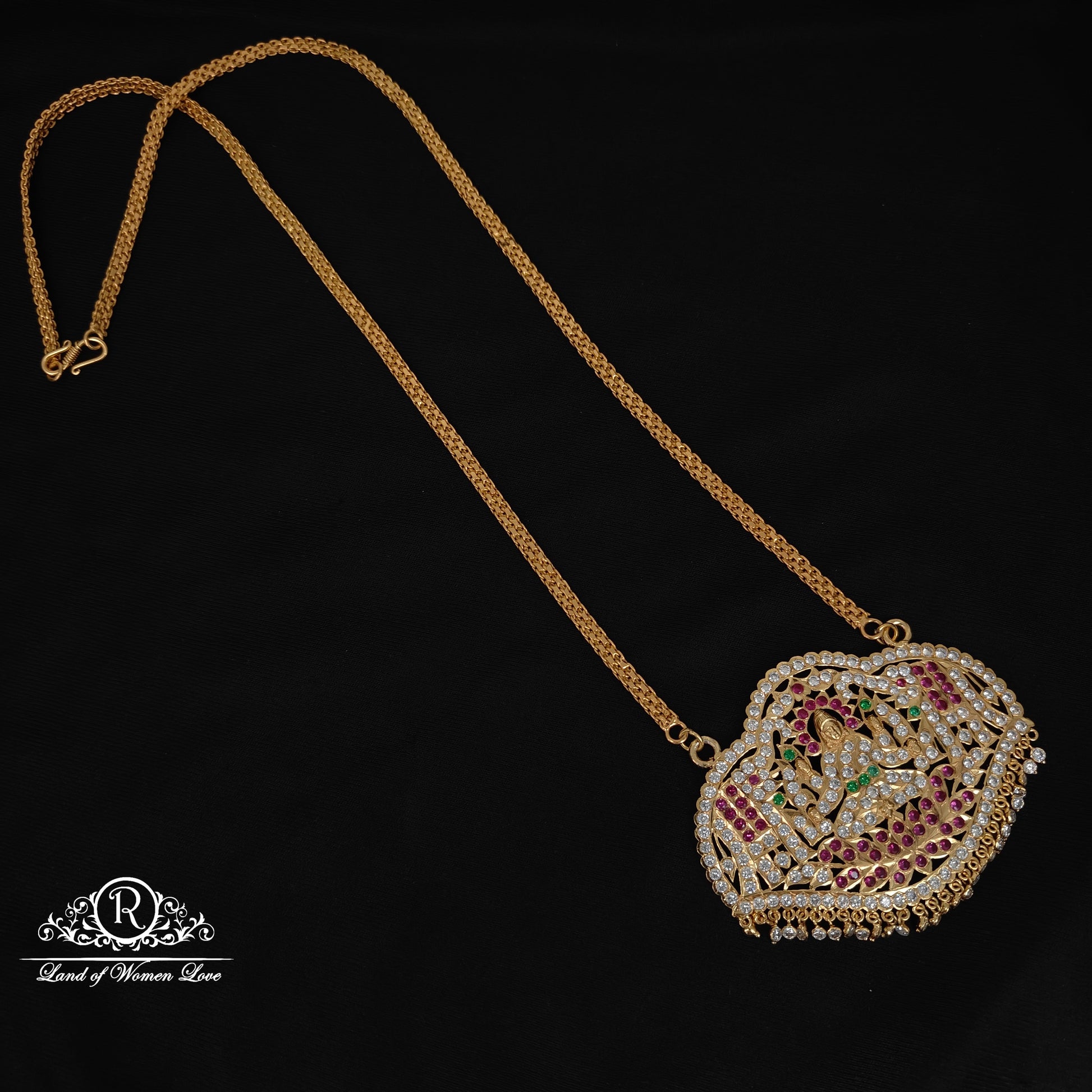haram 92.5 silver haram with lakshmi devi design -rck258 92.5 silver ramala jewelry / ramala collections