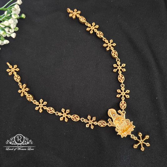 Silver simple and Cute Lakshmi Devi Design necklace -RCDS0444