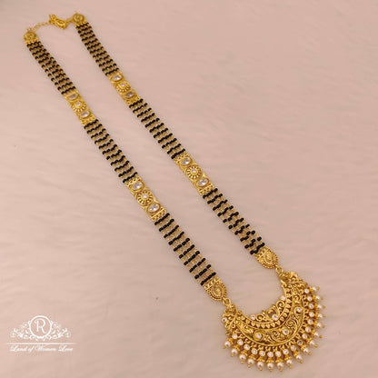 earrings silver black beads chain 3 lines - rcd437 92.5 silver ramala jewelry / ramala collections