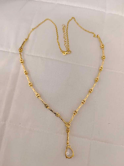 Silver CZ- White Stones Necklace With Matching Earrings-RCES27RCES28