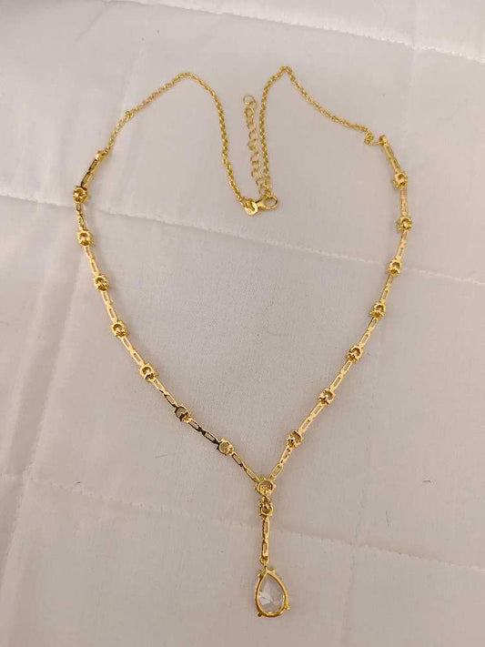 Silver CZ- White Stones Necklace With Matching Earrings-RCES27RCES28