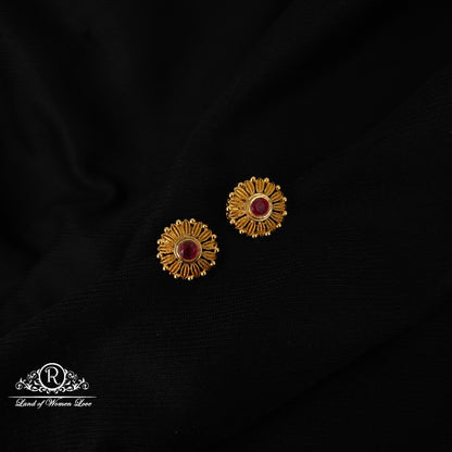 stud 92.5 silver flower design stud earrings-rck273 92.5 silver ramala jewelry / ramala collections