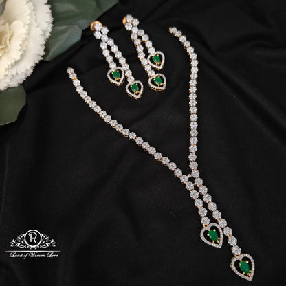 earrings 92.5 silver simple and cute necklace with earrings set -rcm091244 92.5 silver ramala jewelry / ramala collections