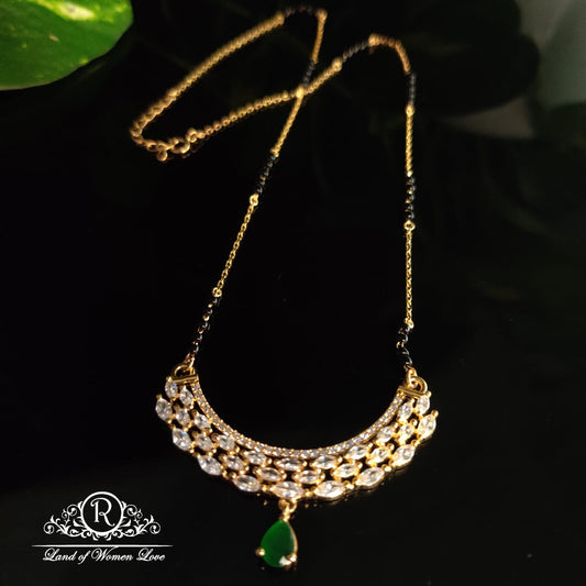 chain silver black beads chain with locket -rct154 cz 92.5 silver ramala jewelry / ramala collections